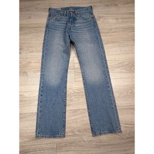 Levis Premium 501 Original Fit Mens Light Wash Blue Straight Leg Jeans 28x30